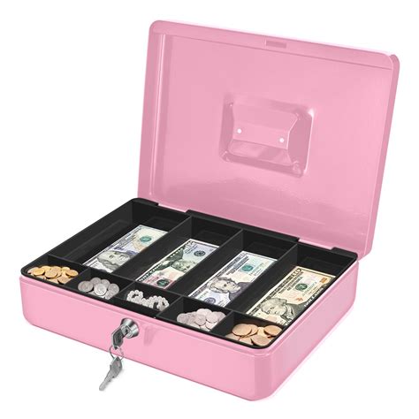 pink metal cash box|pink money safe.